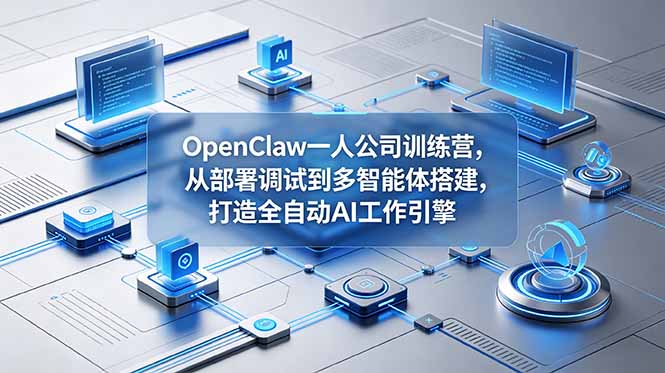 OpenClaw 一人公司训练营,从部署调试到多智能体搭建,打造全自动 AI 工作引擎-淘金社:轻创终点站