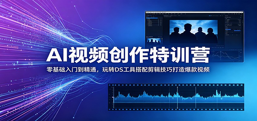 AI视频创作特训营:零基础入门到精通,玩转DS工具搭配剪辑技巧打造爆款视频-淘金社:轻创终点站