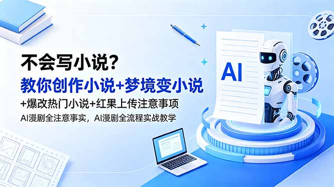 不会写小说?教你创作小说+梦境变小说+爆改热门小说+红果上传注意事项,AI漫剧全流程实战教学-淘金社:轻创终点站