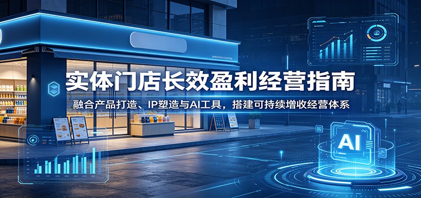 实体门店长效盈利经营指南：融合产品打造、IP塑造与AI工具，搭建可持续增收经营体系-淘金社:轻创终点站