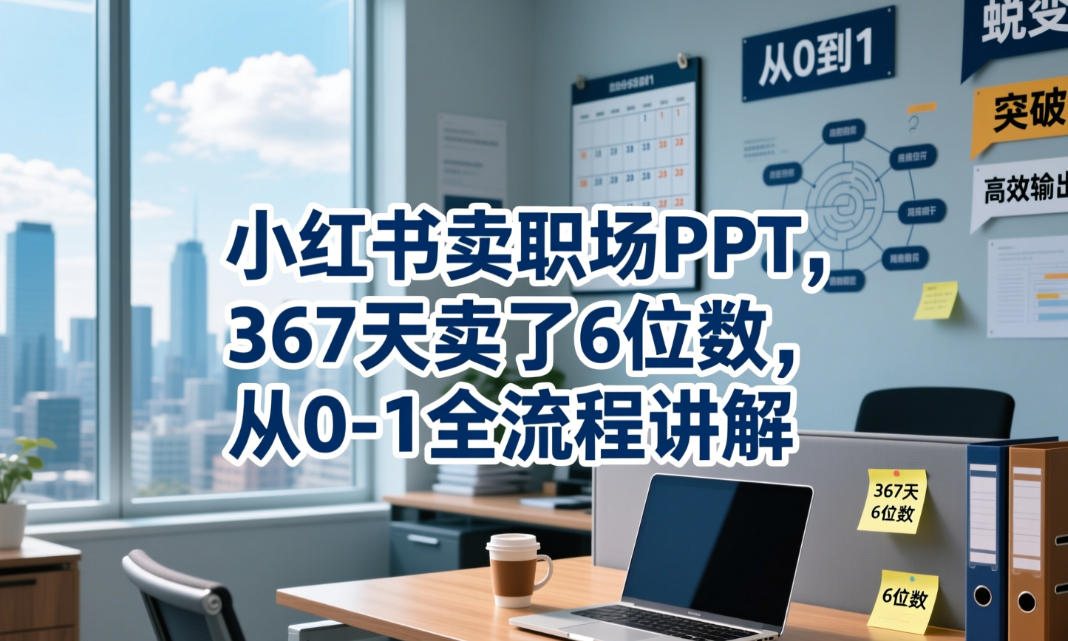 小红书卖职场PPT，367天卖了6位数，从0-1全流程讲解-淘金社:轻创终点站
