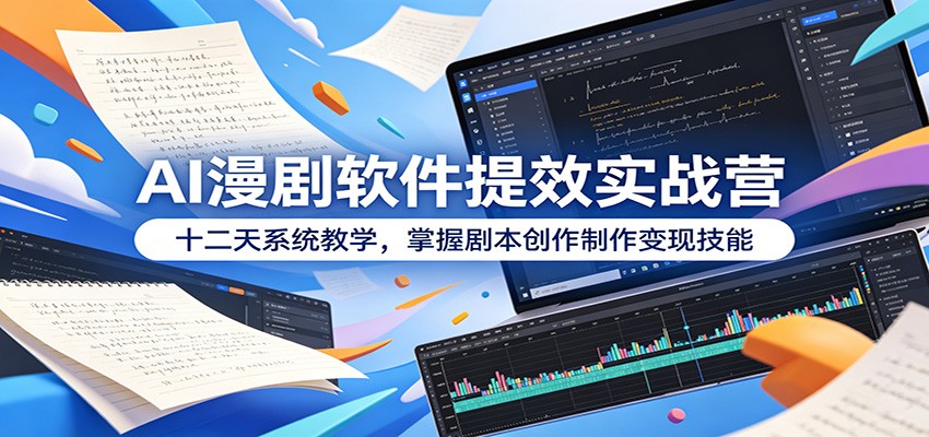 AI漫剧软件提效实战营:十二天系统教学,掌握剧本创作制作变现技能-淘金社:轻创终点站