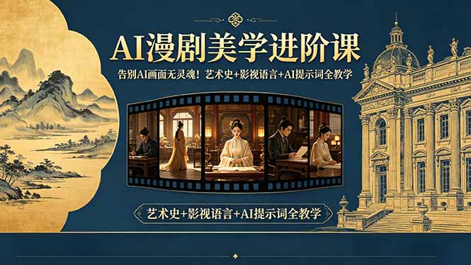 告别AI画面无灵魂！AI漫剧美学进阶课-更新，艺术史+影视语言+AI提示词全教学-淘金社:轻创终点站