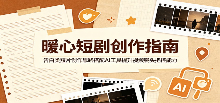 暖心短剧创作指南：告白类短片创作思路搭配AI工具提升视频镜头把控能力-淘金社:轻创终点站