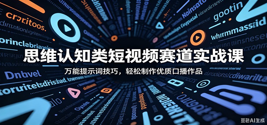 思维认知类短视频赛道实战课：万能提示词技巧，轻松制作优质口播作品-淘金社:轻创终点站