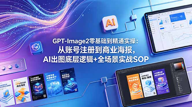 GPT-Image2零基础到精通实操:从账号注册到商业海报,AI出图底层逻辑+全场景实战SOP-淘金社:轻创终点站