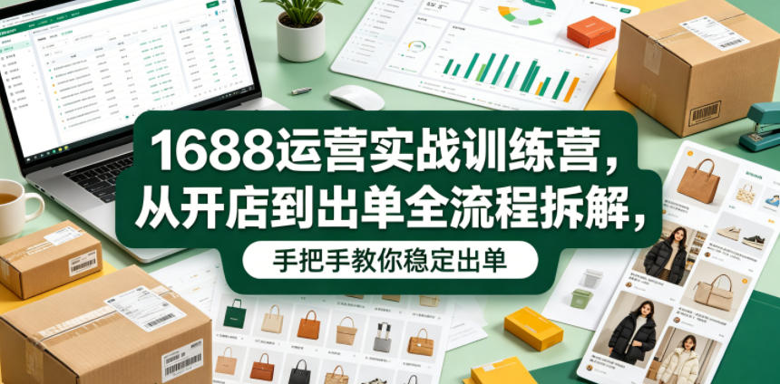 1688运营实战训练营,从开店到出单全流程拆解,手把手教你稳定出单-淘金社:轻创终点站