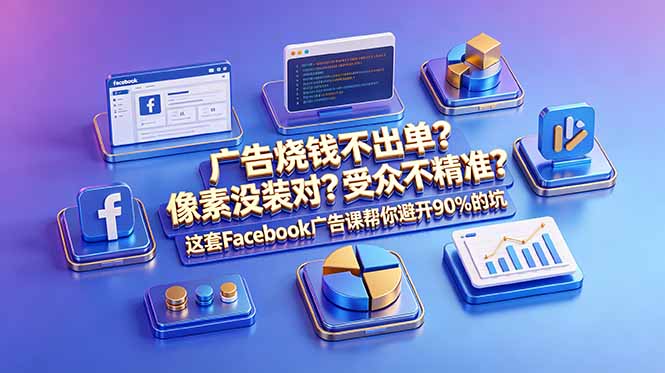 广告烧钱不出单？像素没装对？受众不精准？这套Facebook广告课帮你避开90%的坑-原创双语字幕-淘金社:轻创终点站
