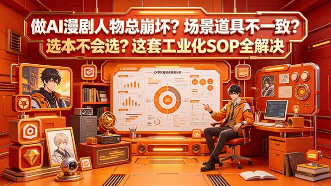 做AI漫剧人物总崩坏?场景道具不一致?选本不会选?这套工业化SOP全解决 (更新-淘金社:轻创终点站