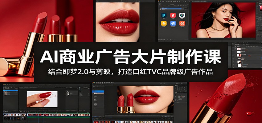 AI商业广告大片制作课：结合即梦2.0与剪映，打造口红TVC品牌级广告作品-淘金社:轻创终点站