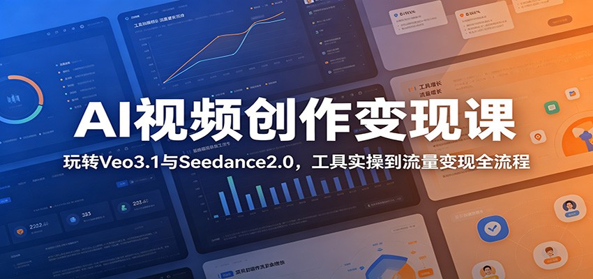 AI视频创作变现课：玩转Veo3.1与Seedance2.0，工具实操到流量变现全流程-淘金社:轻创终点站