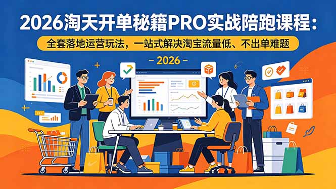 2026淘天开单秘籍PRO实战陪跑课程：全套落地运营玩法，一站式解决淘宝流量低、不出单难题-淘金社:轻创终点站