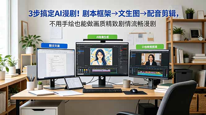 3步搞定AI漫剧!剧本框架→文生图→配音剪辑,不用手绘也能做画质精致剧情流畅漫剧-淘金社:轻创终点站