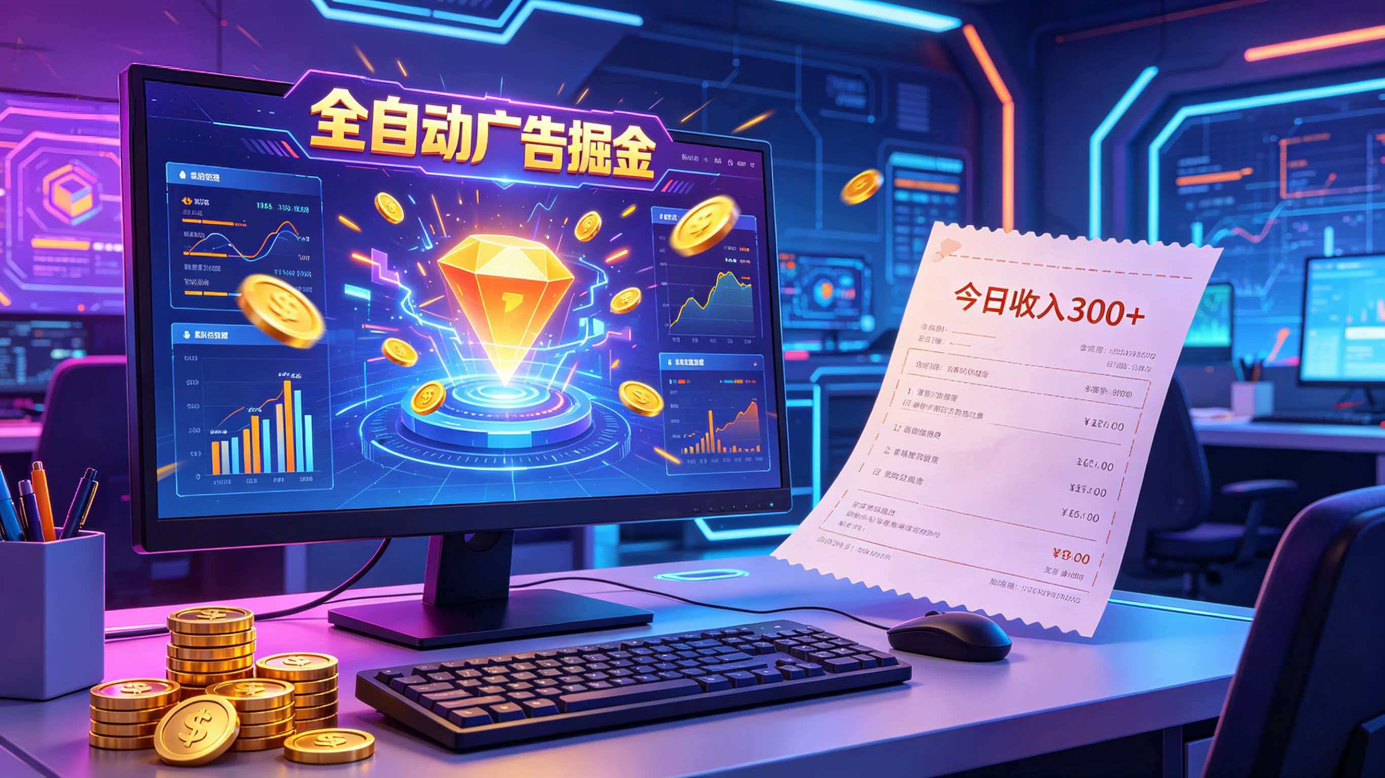 全自动广告掘金,日入300+。全程Ai自动化运行,解放双手,时间自由。收益稳定-淘金社:轻创终点站
