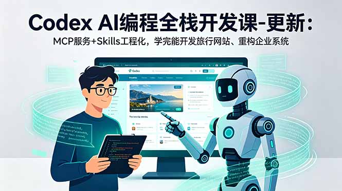 Codex AI编程全栈开发课-更新:MCP服务+Skills工程化,学完能开发旅行网站、重构企业系统-淘金社:轻创终点站