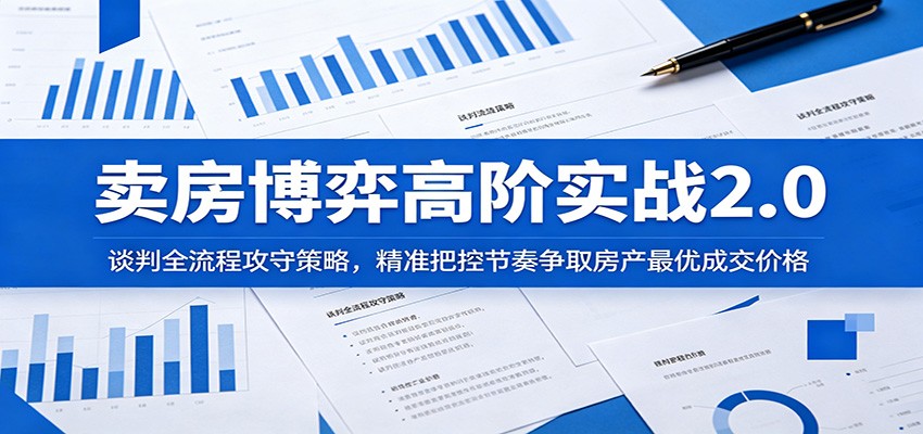 卖房博弈高阶实战2.0:谈判全流程攻守策略,精准把控节奏争取房产最优成交价格-淘金社:轻创终点站