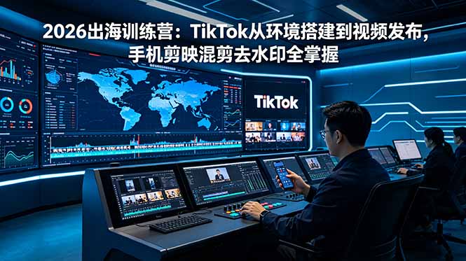 2026出海训练营:TikTok从环境搭建到视频发布,手机剪映混剪去水印全掌握-淘金社:轻创终点站