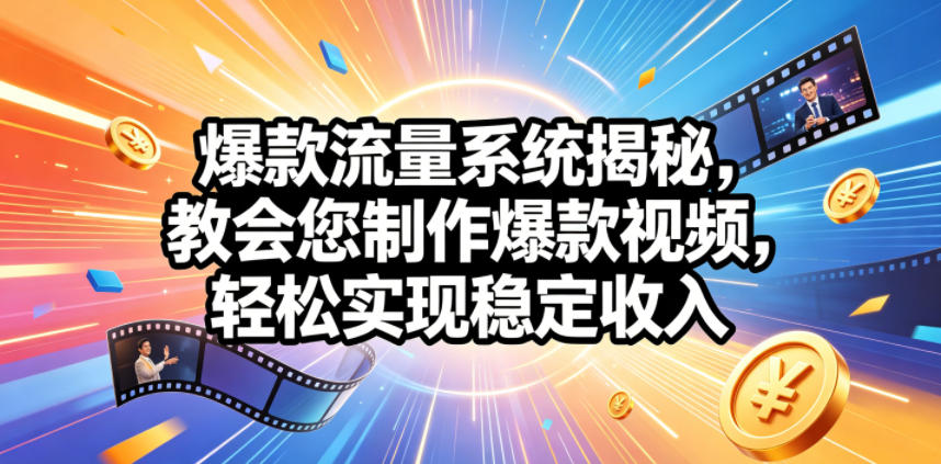 爆款流量系统揭秘,教会您制作爆款视频,轻松实现稳定收入【原创双语字幕】-淘金社:轻创终点站