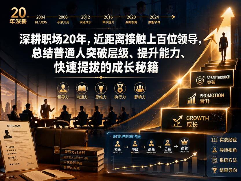 付费文章：深耕职场20年，近距离接触上百位领导，总结普通人突破层级、提升能力、快速提拔的成长秘籍(全网独家干货)-淘金社:轻创终点站