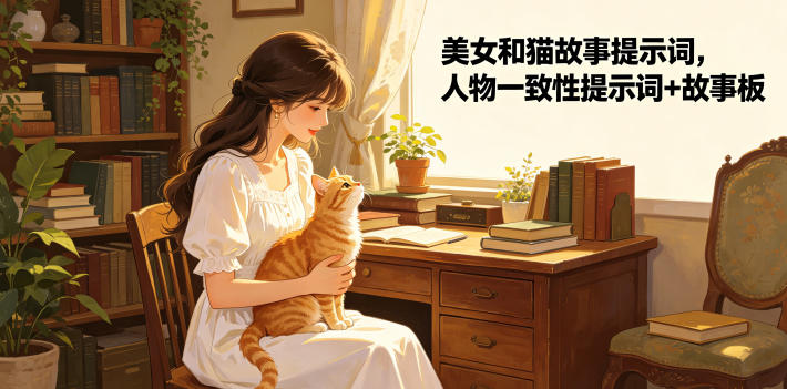 美女和猫故事提示词,人物一致性提示词+故事板-淘金社:轻创终点站