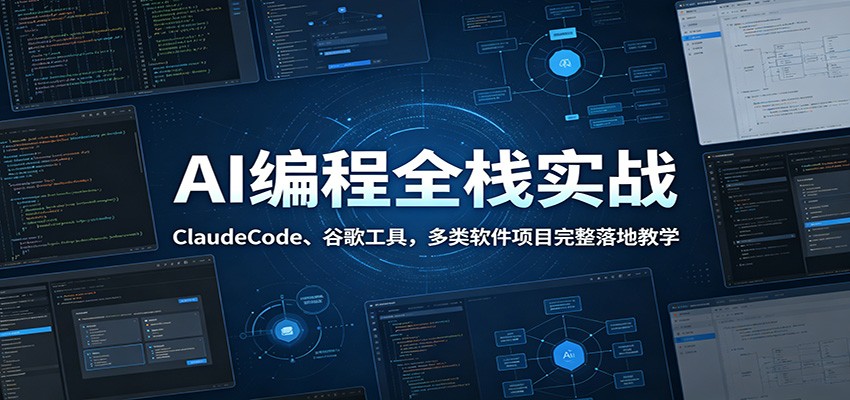 AI编程全栈实战:ClaudeCode、谷歌工具,多类软件项目完整落地教学-淘金社:轻创终点站