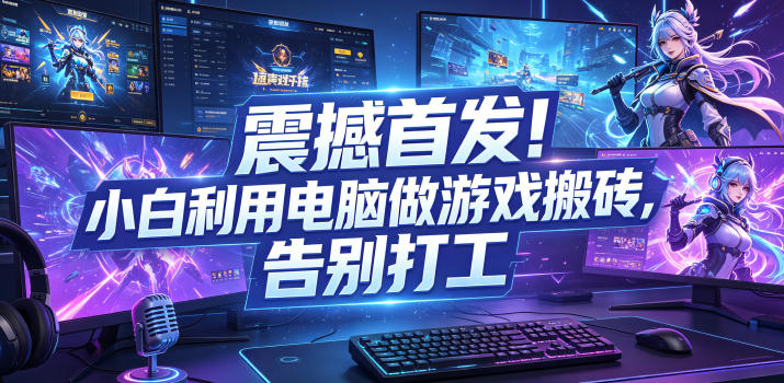 震撼首发!小白利用电脑做游戏搬砖,告别打工【揭秘】-淘金社:轻创终点站