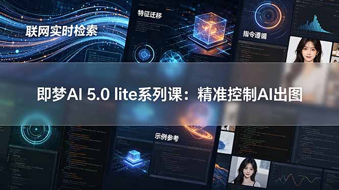 即梦AI 5.0 lite实战课:联网实时检索+特征迁移+指令遵循+示例参考,精准控制AI出图-淘金社:轻创终点站