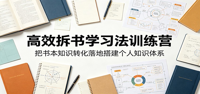 高效拆书学习法训练营，把书本知识转化落地搭建个人知识体系-淘金社:轻创终点站
