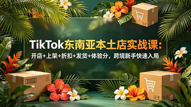TikTok东南亚本土店实战课：开店+上架+折扣+发货+体验分，跨境新手快速入局-淘金社:轻创终点站