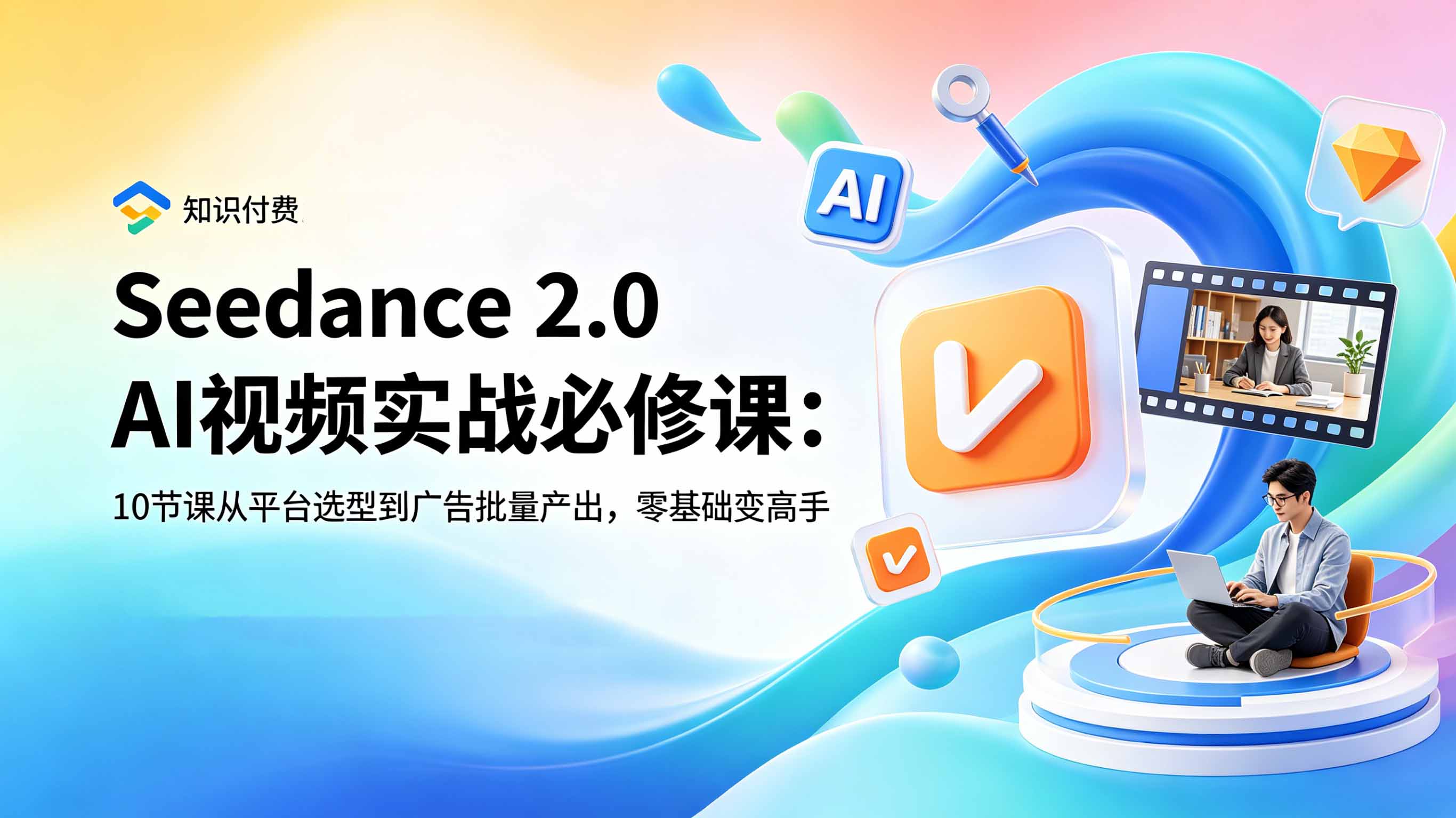 Seedance 2.0 AI视频实战必修课：10节课从平台选型到广告批量产出，零基础变高手-淘金社:轻创终点站