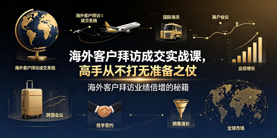 海外客户拜访成交实战课，高手从不打无准备之仗，海外客户拜访业绩倍增的秘籍-淘金社:轻创终点站