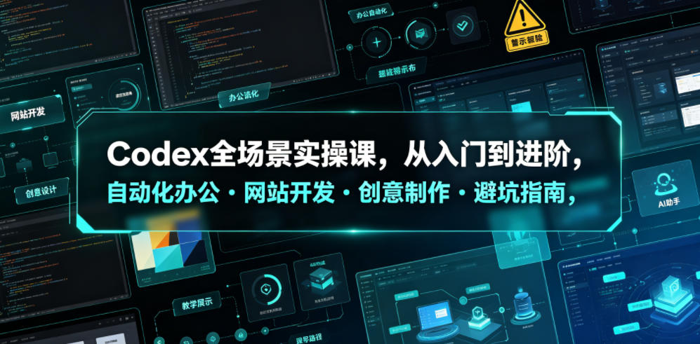 Codex全场景实操课，从入门到进阶，自动化办公・网站开发・创意制作・避坑指南，全流程教学-淘金社:轻创终点站
