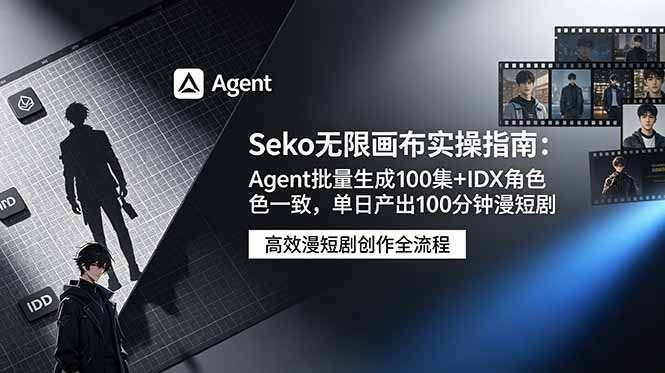 Seko无限画布实操指南：Agent批量生成100集+IDX角色一致，单日产出100分钟漫短剧-淘金社:轻创终点站