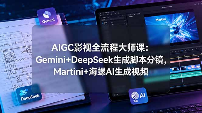 AIGC影视全流程大师课：Gemini+DeepSeek生成脚本分镜，Martini+海螺AI生成视频-淘金社:轻创终点站