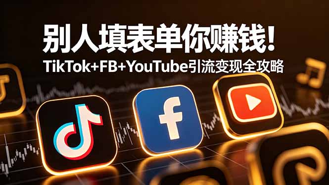 别人填表单你赚钱！TikTok+FB+YouTube 引流变现全攻略【原创双语字幕】-淘金社:轻创终点站