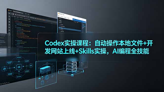 Codex实操课程：自动操作本地文件+开发网站上线+Skills实操，AI编程全技能-淘金社:轻创终点站