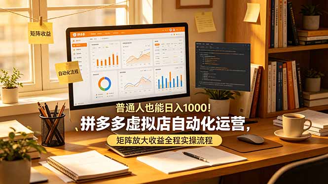 普通人也能日入 1000！拼多多虚拟店自动化运营，矩阵放大收益全程实操流程-淘金社:轻创终点站