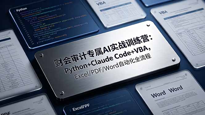 财会审计专属 AI实战训练营：Python+Claude Code+VBA，Excel/PDF/Word自动化全流程-淘金社:轻创终点站