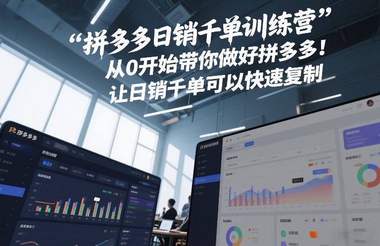 拼多多日销千单训练营，从0开始带你做好拼多多，让日销千单可以快速复制(更新26年6月)-淘金社:轻创终点站