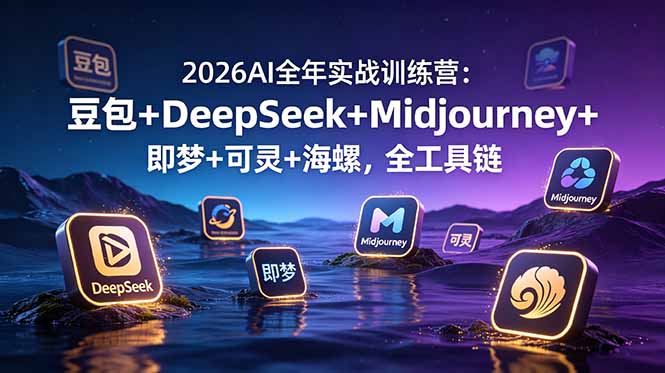 2026AI全年实战训练营：豆包+DeepSeek+Midjourney+即梦+可灵+海螺，全工具链-淘金社:轻创终点站