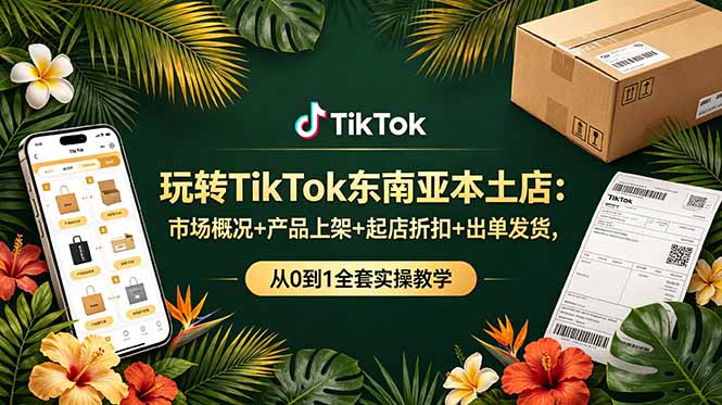 玩转TikTok东南亚本土店：市场概况+产品上架+起店折扣+出单发货，从0到1全套实操教学-淘金社:轻创终点站