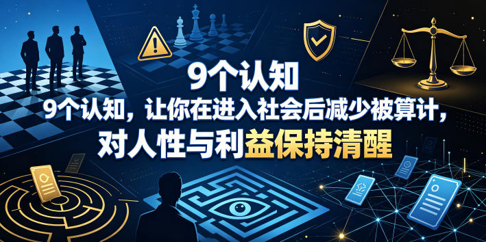 付费文章：9个认知，让你在进入社会后减少被算计，对人性与利益保持清醒-淘金社:轻创终点站