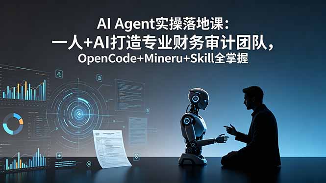 AI Agent实操落地课：一人+AI打造专业财务审计团队，OpenCode+Mineru+Skill全掌握-淘金社:轻创终点站