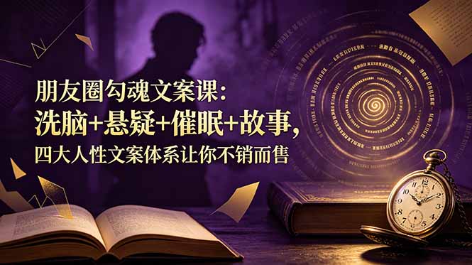 朋友圈勾魂文案课：洗脑+悬疑+催眠+故事，四大人性文案体系让你不销而售-淘金社:轻创终点站