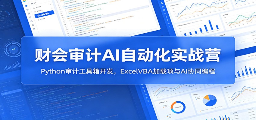 财会审计AI自动化实战营：Python审计工具箱开发，ExcelVBA加载项与AI协同编程-淘金社:轻创终点站
