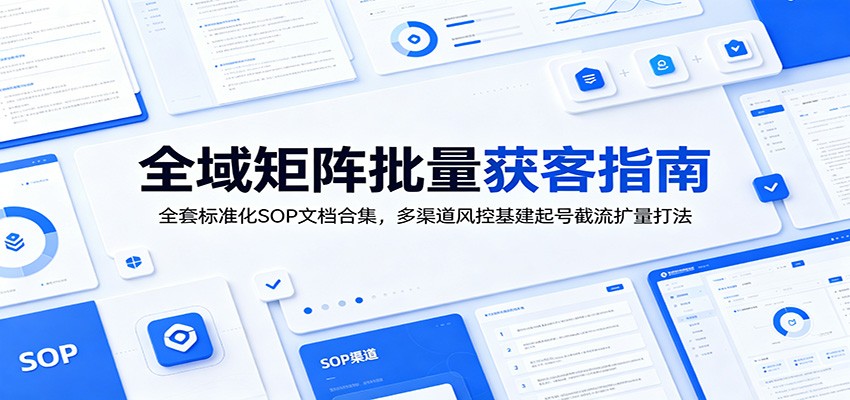 全域矩阵批量获客指南：全套标准化SOP文档合集，多渠道风控基建起号截流扩量打法-淘金社:轻创终点站