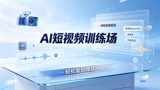 老陈AI短视频训练场：AI短视频框架+换背景SwitchXAI+首尾帧+声音生成，轻松复刻爆款-淘金社:轻创终点站