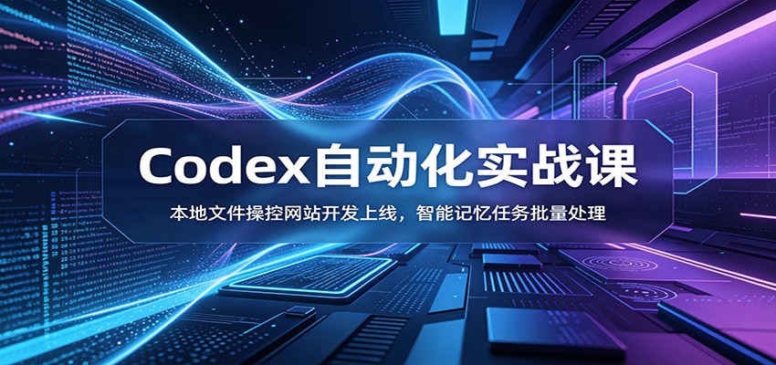 Codex自动化实战课：本地文件操控网站开发上线，智能记忆任务批量处理-淘金社:轻创终点站