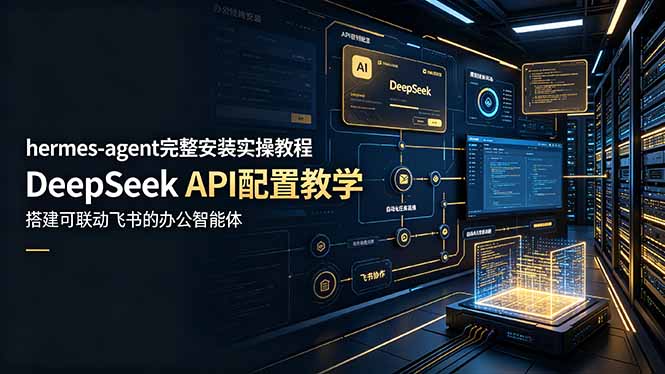 hermes-agent完整安装实操教程，DeepSeek API配置教学，搭建可联动飞书的办公智能体-淘金社:轻创终点站