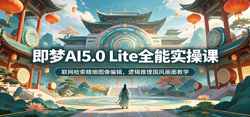 即梦AI5.0 Lite全能实操课：联网检索精细图像编辑，逻辑推理国风画面教学-淘金社:轻创终点站